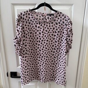Gibson Pink and Black Spotted Blouse